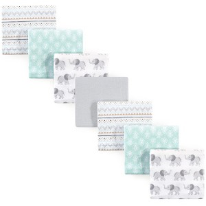 Hudson Baby Infant Cotton Flannel Receiving Blankets Bundle, Gray Elephant, One Size - 1 of 2