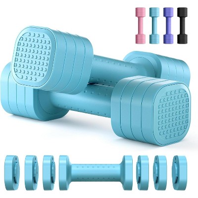 Adjustable Dumbbell Set of 2, for Women with Soft TPU Handle, Compact Free Weights for Home Gym