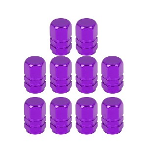 Unique Bargains Tire Stem Valve Caps Wheel Valve Covers Car Dustproof Hexagon Shape Aluminium Alloy Tire Cap 0.63"x0.39" 10  Pcs - 1 of 4