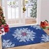 Christmas Snowflake Area Rug, Washable Non Slip Low Pile Soft Floor Carpet, Non-Shedding Throw Rug for Living Room, Bedroom - 2 of 4