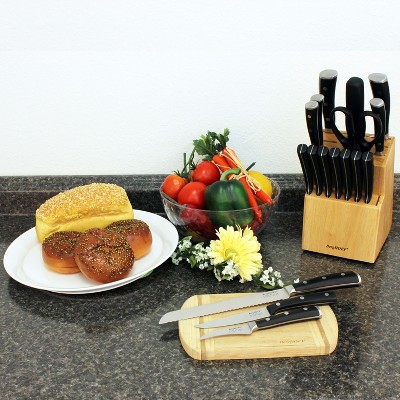 Essentials 18-Piece Stainless Steel Triple Riveted Knife Block Set
