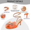 Perphy Women's Mesh Bow Lace Up Rhinestones Strap Kitten Heel Sandals - 2 of 4