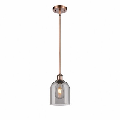 Bella - 1 Light Stem Hung Mini Pendant In Industrial Style-9.5 Inches Tall and 5.5 Inches Wide