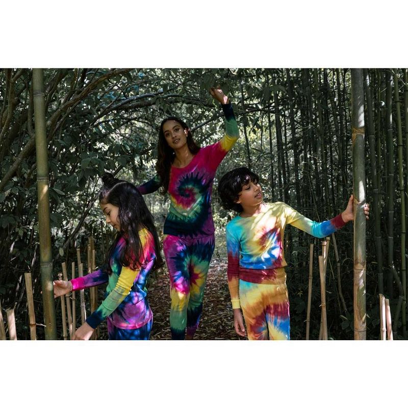 Leveret Womens Two Piece Cotton Tie Dye Pajamas, 4 of 7