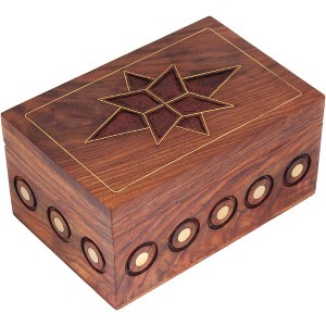 Store Indya Wooden Jewelry Box Storage Organizer and Keepsake Accessory Holder - 1 of 4
