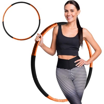 SQUATZ Exercise Weighted Hula Hoop for Adults Weight Loss - Black , Orange