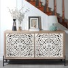 TIRAMISUBEST Vintage 4-Door Wood Cabinet with Metal Base, Rustic Storage Sideboard for Living Room & Entryway - 2 of 4