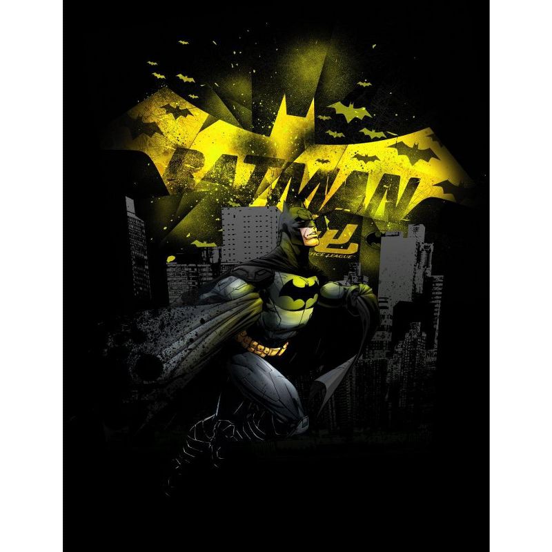 Justice League Batman in Gotham City Black T-shirt Toddler Boy to Youth Boy, 2 of 4