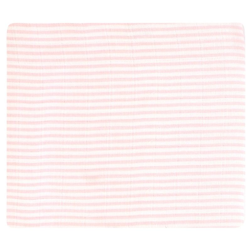 Touched by Nature Baby Girl Organic Cotton Muslin Swaddle Blanket, Pink Elephant, One Size, 5 of 6