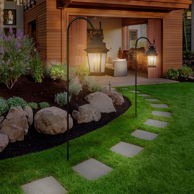 Black Steel Extendable Garden Shepherd's Hooks Set of 10