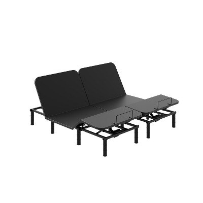FLEXISPOT S2E adjustable bed base: solo setup, adj. legs, Oxford cover, quiet motor, remote, mattress holder.