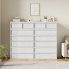 Modern double dressing table with six drawers, wooden storage cabinet, ample storage space, suitable for living rooms, nurseries and hallways. - 3 of 4