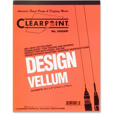 Chartpak Vellum Pad 50 Sheets Acid-free 8-1/2"x11" White 10001410