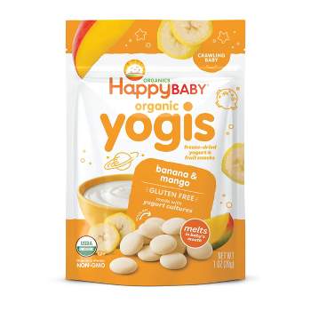 HappyBaby Organic Yogis Banana & Mango Freeze-Dried Yogurt & Fruit Baby Snacks  - 1oz