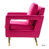 Set of 2 Pene Velvet Accent Armchair with Golden Metal Base | Karat Home - 3 of 4