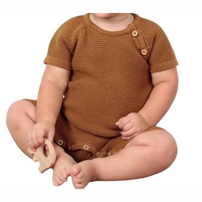 Boy's Knit Short-Sleeve Romper - Zestt Organics