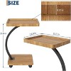 Mobile C-Shaped End Table with Wheels - Adjustable Height Slide Under Sofa Table, Rolling TV Tray & Laptop Desk for Couch, Bed, Living Room - 2 of 4