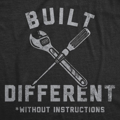 Мужские футболки Crazy Dog T-Shirts, Inc. Mens Funny T Shirts Built Different Without Instructions Sarcastic Novelty Tee for Men - Crazy Dog Men's T Shirt For Mechanic Handyman Black XL — фото 2