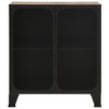 vidaXL Storage Cabinet Set of 2 Rustic brown Metal and MDF Medium - 4 of 4