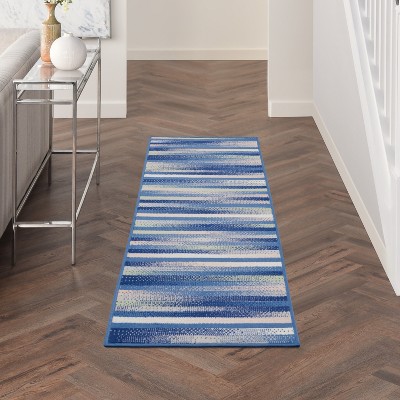 Bohemian Bliss Blue Multicolor Geometric Synthetic Area Rug