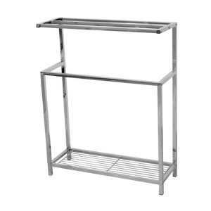 Edenscape Freestanding Iron Towel Rack Polished Chrome - Kingston Brass: Metal Bathroom Stand, Hand Towel Storage - 1 of 1