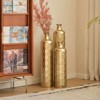 Aukfa Set of 3 Golden Decorative Metal Floor Vases – Tall Glazed Cylinder Vases for Home Decor, 25.2in / 29.33in / 34.25in Heights - 2 of 4
