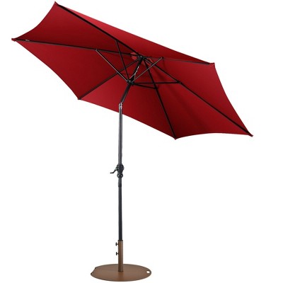 Tangkula 9 Ft Patio Table Market Umbrella Yard Outdoor w/ Heavy-duty Umbrella Base