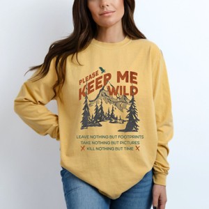 Simply Sage Market Please Keep Me Wild Garment Dyed Long Sleeve - 1 of 4
