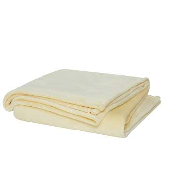 50"x60" Solid Plush Throw Blanket Yellow - Cannon