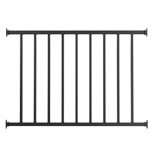 APRILSOUL Black Metal Flat Railing Kit for Porch, Balcony, Deck without Post - 1 of 4