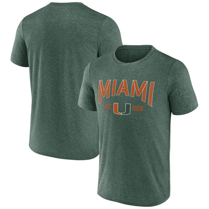 NCAA Miami Hurricanes Men&#39;s Heather Poly T-Shirt, 1 of 4