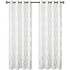 Kate Aurora 2 Pack Geo Trellis Double Layered Sheer Embroidered Grommet Curtains - 2 of 3