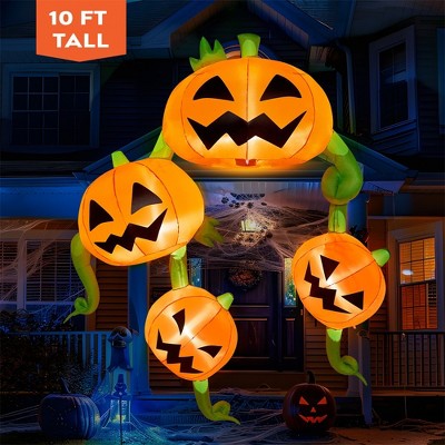 Syncfun 10 Ft Tall Halloween Inflatable Giant Pumpkins Hanging On The ...