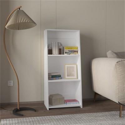 YONWAY Bookcase in Melamine with Three Shelves, Modern Style Book Shelf for Books for Living Room, Home, Office