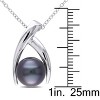EVERLY JEWELRY | Sterling Silver 9.5-10mm Black Tahitian Pearl Crisscross Pendant with Chain, 18" - 3 of 4