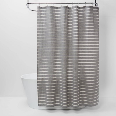 Stripe Shower Curtain Radiant Gray, Black Grey And White Shower Curtain Striped