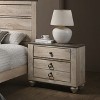 Vynxaria Contemporary Rustic Urban Chic 3-Drawer Nightstand - Patched Wood Top, Felt-Lined Drawer, Antique Brown, 29.8"W x 18.25"D x 26.13"H - 2 of 4