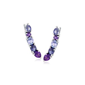 Ross-Simons 1.00 ct. t.w. Multi-Gemstone Ear Climbers in Sterling Silver - 1 of 3