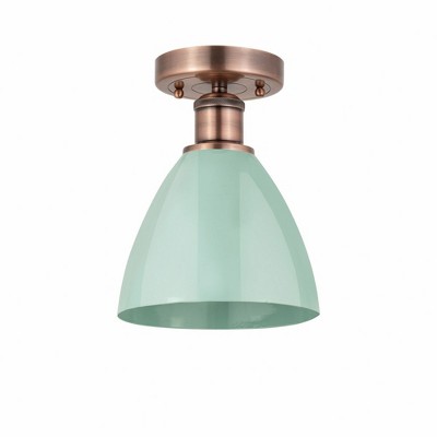 Plymouth Dome - 1 Light Semi-Flush Mount In Industrial Style-11.25 Inches Tall and 7.5 Inches Wide