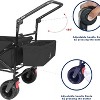 Naysaye Planters Folding Wagon Cart Telescopic Handle Foot Brakes Adjustable for Outdoor Garden Beach, Black, 31.89"*24.29"*50.39" - 4 of 4