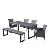 Christopher Knight Home Moralis Outdoor Acacia Wood and Wicker 6 Piece Dining Set with Bench - 2 of 4