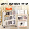 VEVOR Book Cart, 330 lbs Library Cart, 39.4" x 20.1" x 49.2" Rolling Book Cart, Double Sided W-Shaped Sloped Shelves with 4-Inch Lockable Wheels - 3 of 4