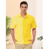 Lars Amadeus Men's Summer Stripe Polka Dots Short Sleeves Button Patchwork Hawaiian Shirt - 2 of 4