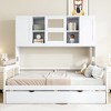 TIRAMISUBEST Twin/Full Size Daybed With Twin Size Trundle and All-in-One Cabinet, Wooden Daybed Frame Sofa Bed with Storage Shelves - 2 of 4