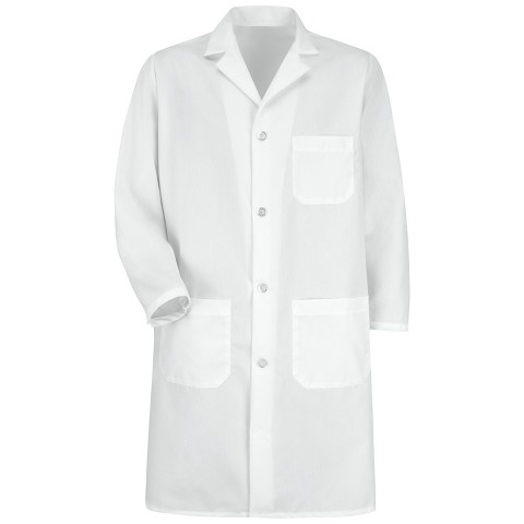 Мужские куртки Red Kap Men's Button-Front Lab Coat, White - M