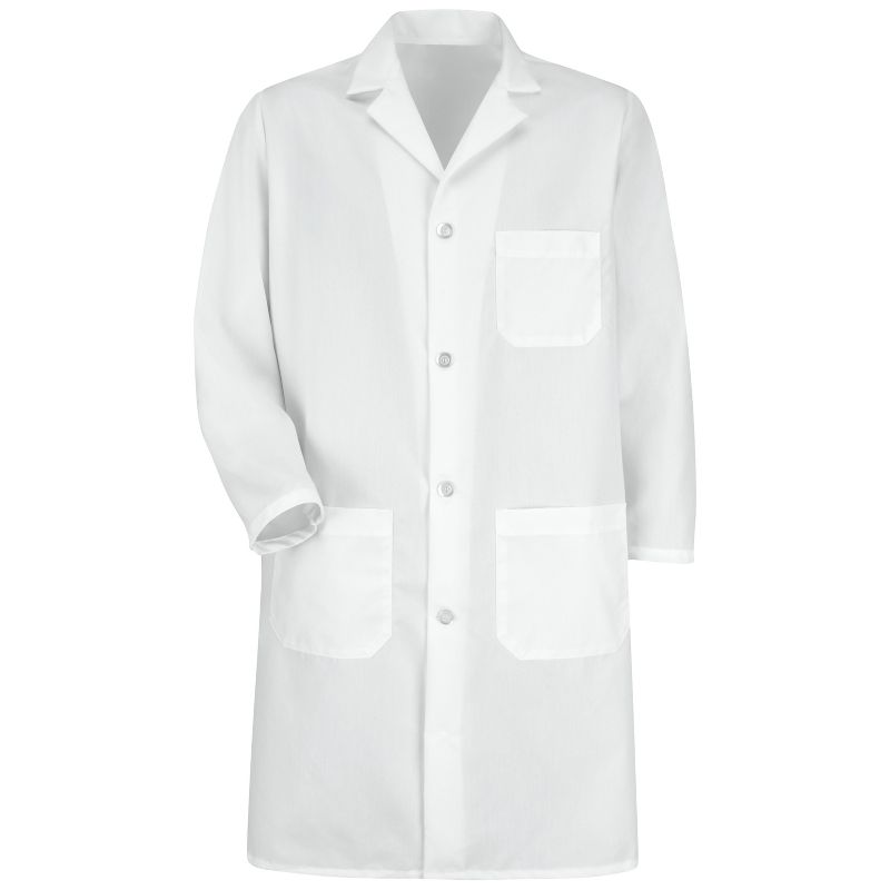 Red Kap Men's Button-Front Lab Coat, White - X Small