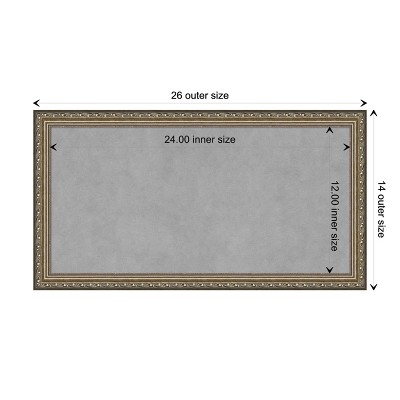 Amanti Art Parisian Silver Framed Magnetic Board 26 x 14 in.