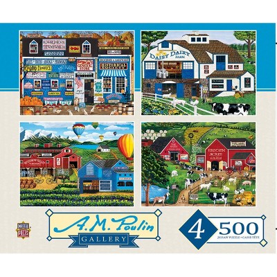 MasterPieces Multi Pack Puzzles Collection - Poulin 4-Pack 500 Piece Jigsaw Puzzle