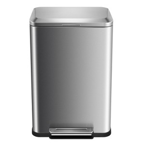 13 Gallon Garbage Can, Stainless Steel Trash Can with Lid Soft Close, Step Pedal, Inner Bucket - 1 of 4