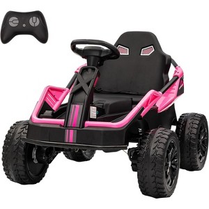 24V Ride-on Toys for Big Kids, Electric Four Wheeler with Parent Remote, Bluetooth Music, Horn, 4 Shock Absorbers, Dual 12v Batteries, Pink - 1 of 4